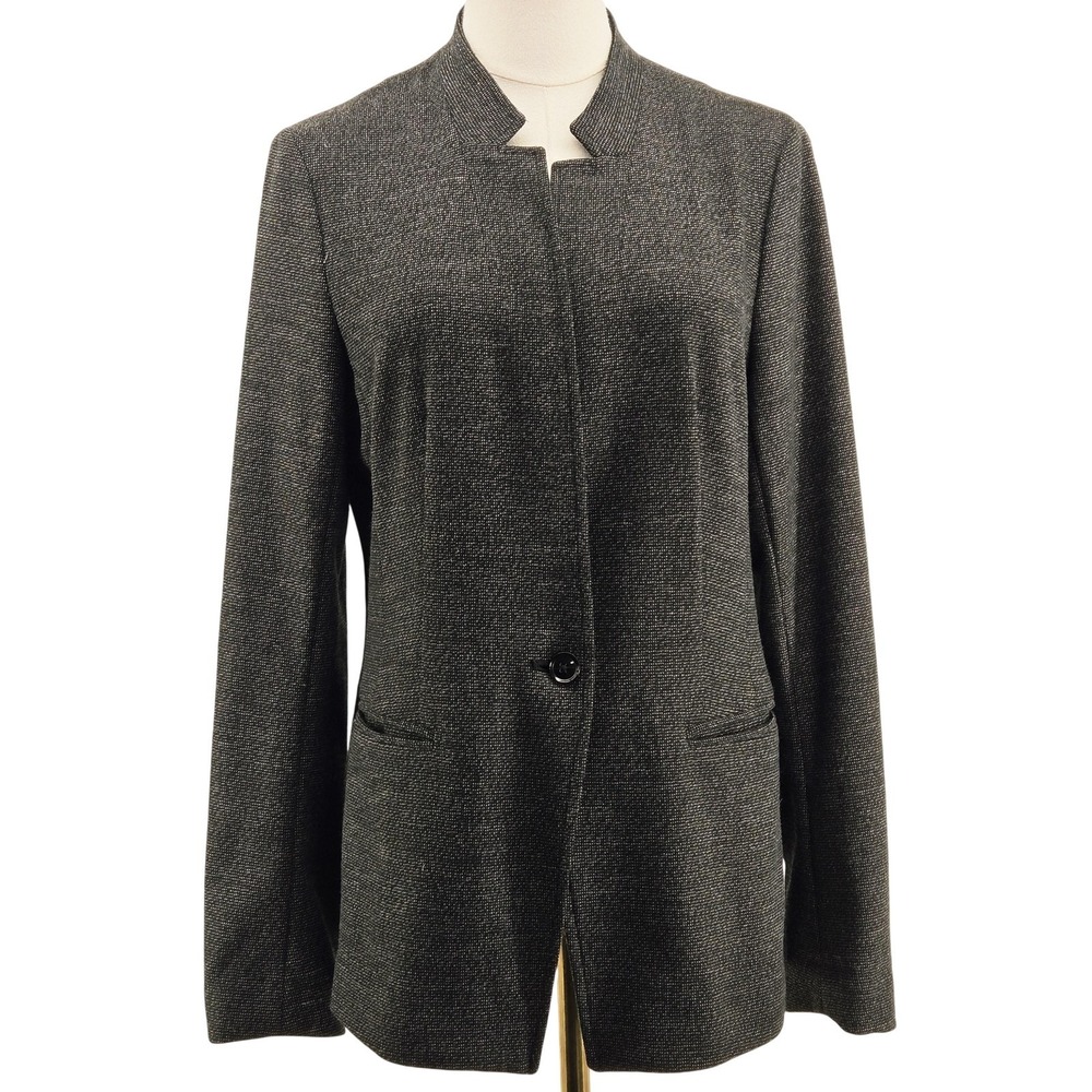 Banana Republic Blazer Womens 8 Gray Flecked Polyester Blend One-Button Jacket